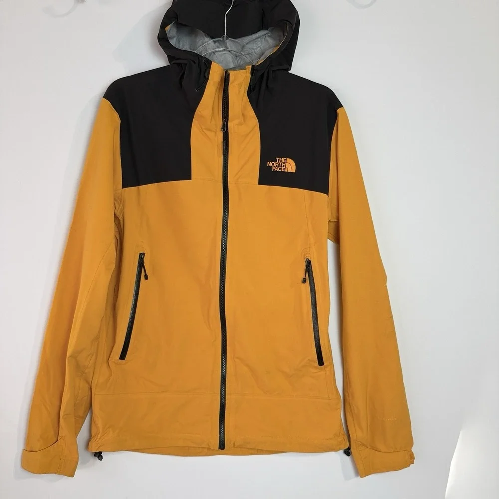The North‎ Face Leonidas 2 Jacket Mens Small Yellow Black Hood Shell
